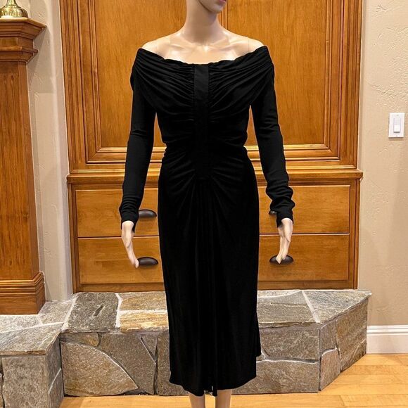 Altuzarra Imogene Ruched Off-the-shoulder Italian Midi Dress Size FR40 - Picture 2 of 16